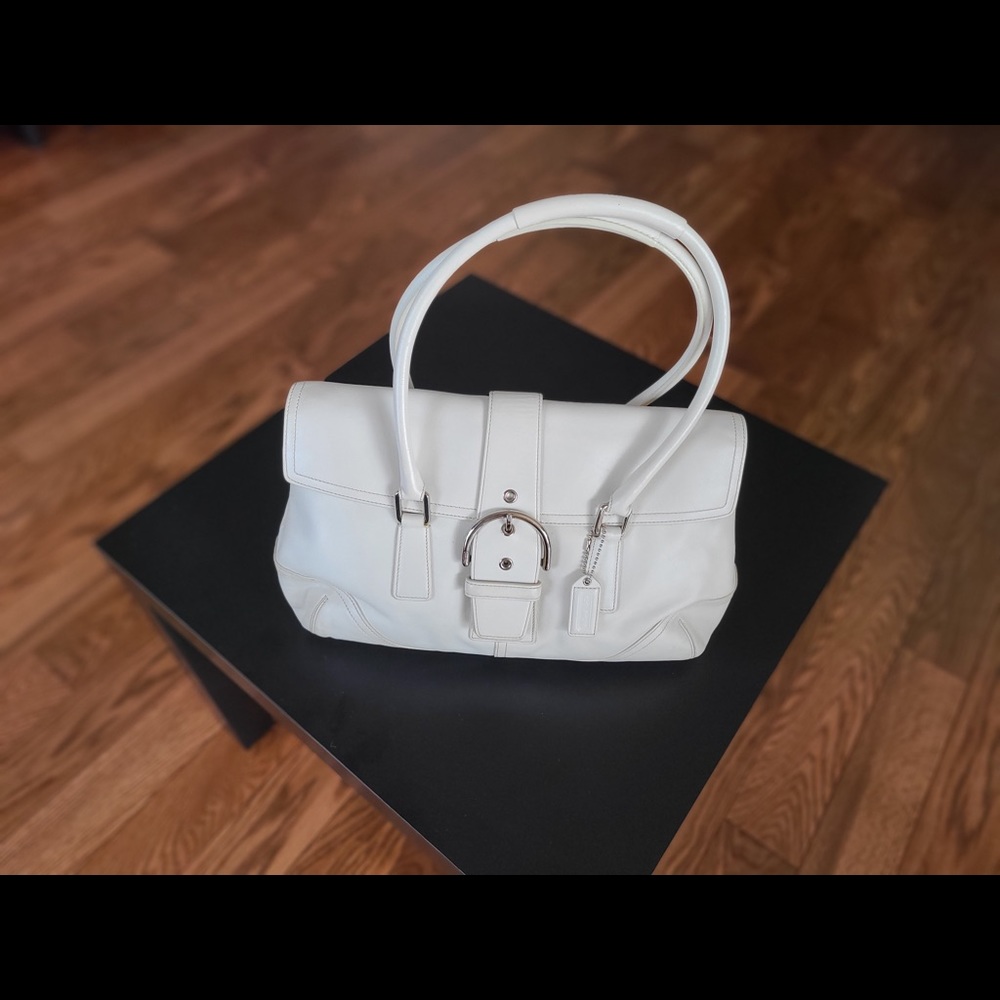 Vintage White Coach Handbag